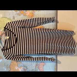 H&M - S - navy/white striped bodycon dress